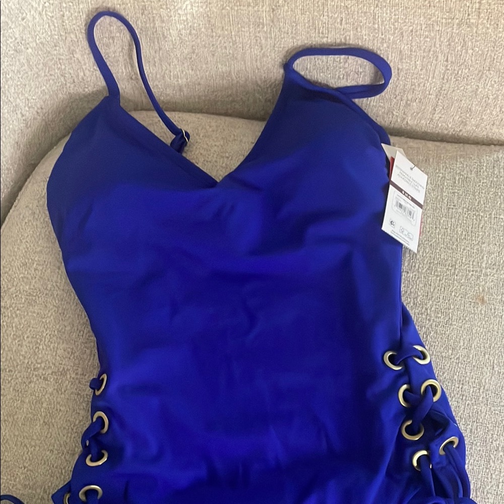a new day Blue One Piece Swimsuit with Ruched Details